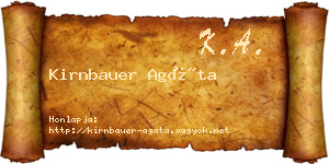 Kirnbauer Agáta névjegykártya